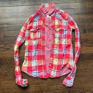 Hollister plaid button down shirt